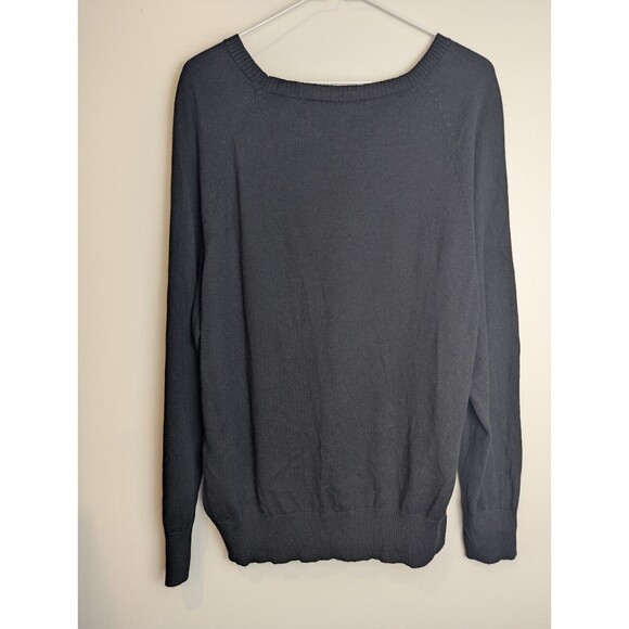 Ellen Tracy Women's Top Black Long Sleeve Lightweight Sweater Size L‎ Elegant - Picture 7 of 7